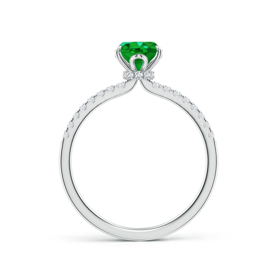 8x6mm AAAA Oval Emerald Hidden Halo Engagement Ring in P950 Platinum side 199
