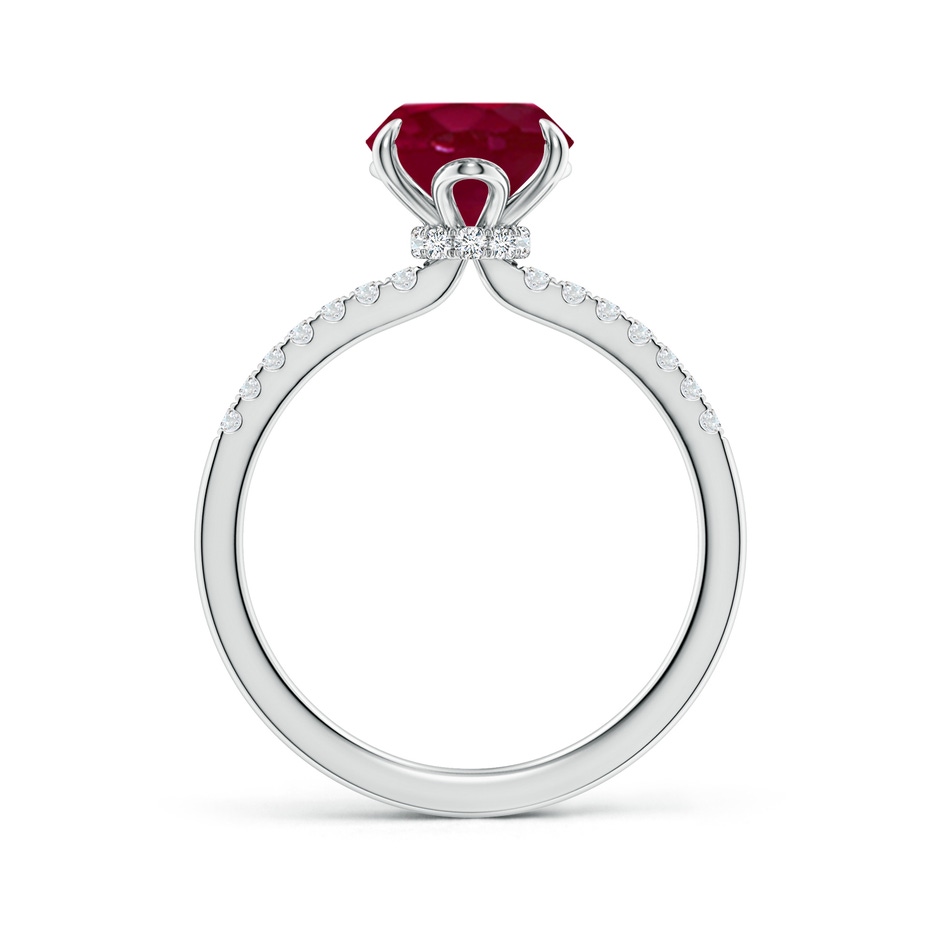 10x8mm A Oval Ruby Hidden Halo Engagement Ring in P950 Platinum side 199