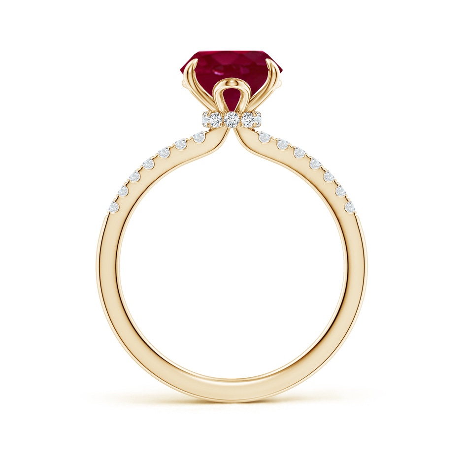 10x8mm A Oval Ruby Hidden Halo Engagement Ring in Yellow Gold side 199