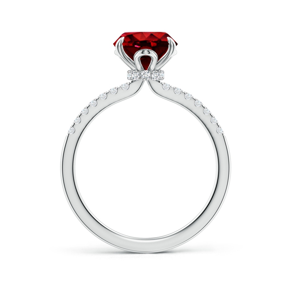 10x8mm AAAA Oval Ruby Hidden Halo Engagement Ring in White Gold side 199