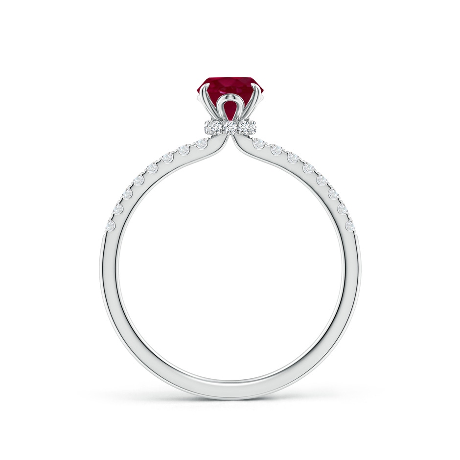 7x5mm A Oval Ruby Hidden Halo Engagement Ring in P950 Platinum side 199