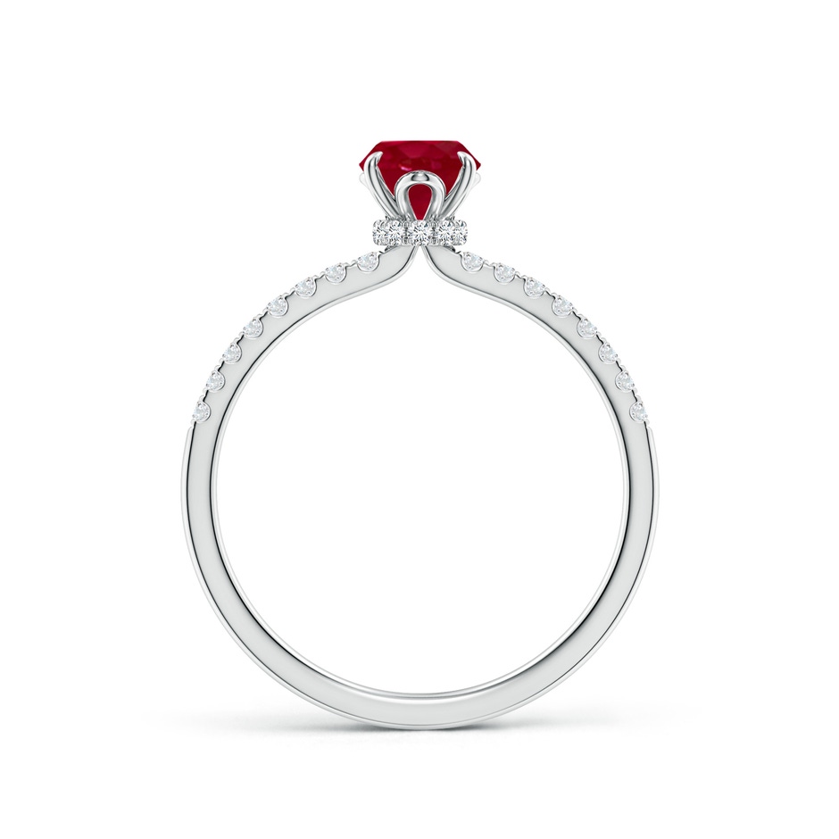 7x5mm AA Oval Ruby Hidden Halo Engagement Ring in P950 Platinum side 199