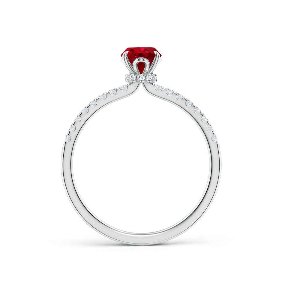7x5mm AAA Oval Ruby Hidden Halo Engagement Ring in P950 Platinum side 199