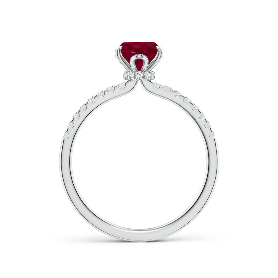 8x6mm A Oval Ruby Hidden Halo Engagement Ring in P950 Platinum side 199