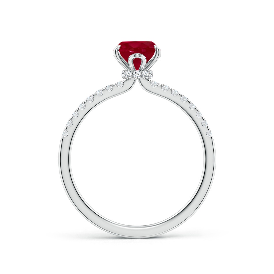 8x6mm AA Oval Ruby Hidden Halo Engagement Ring in P950 Platinum side 199