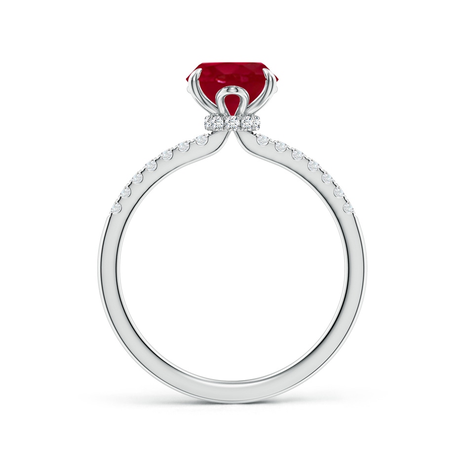 9x7mm AA Oval Ruby Hidden Halo Engagement Ring in P950 Platinum side 199