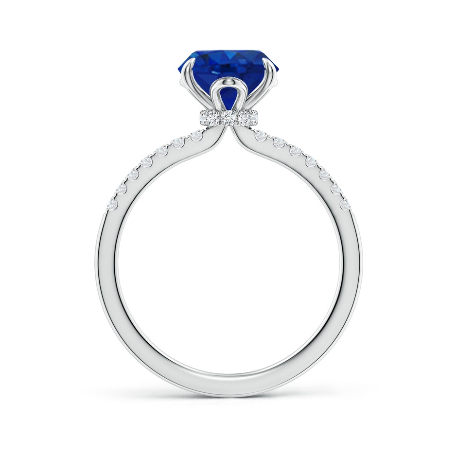 10x8mm AAA Oval Blue Sapphire Hidden Halo Engagement Ring in P950 Platinum side 199
