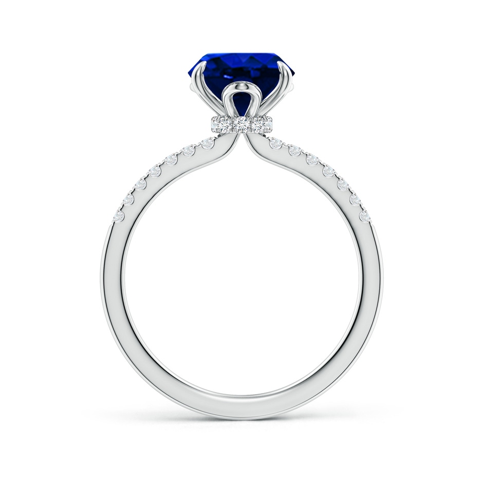 10x8mm Lab-Grown Oval Blue Sapphire Hidden Halo Engagement Ring in 18K White Gold side 199