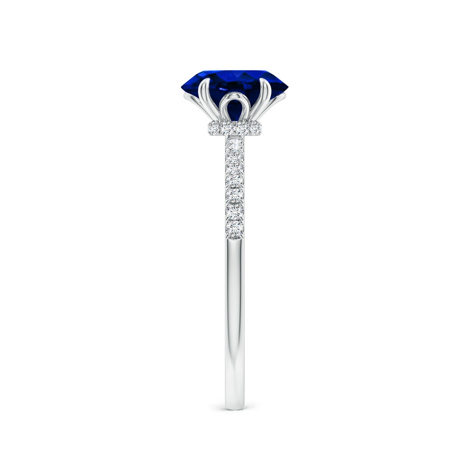 8x6mm Lab-Grown Oval Blue Sapphire Hidden Halo Engagement Ring in 18K White Gold side 299