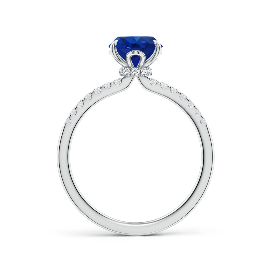 9x7mm AAA Oval Blue Sapphire Hidden Halo Engagement Ring in P950 Platinum side 199