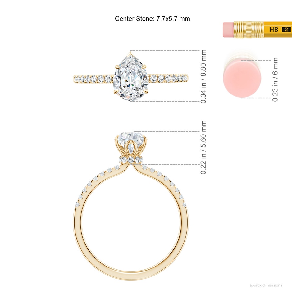 7.7x5.7mm GVS2 SR4534D-YG-GVS2-7.7x5.7 in Yellow Gold ruler