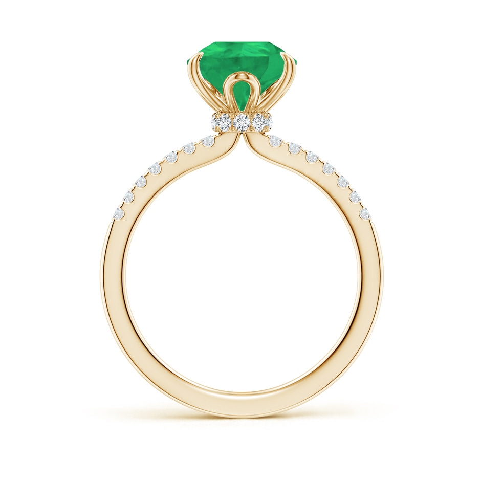 10x8mm A Pear-Shaped Emerald Hidden Halo Engagement Ring in Yellow Gold side 199