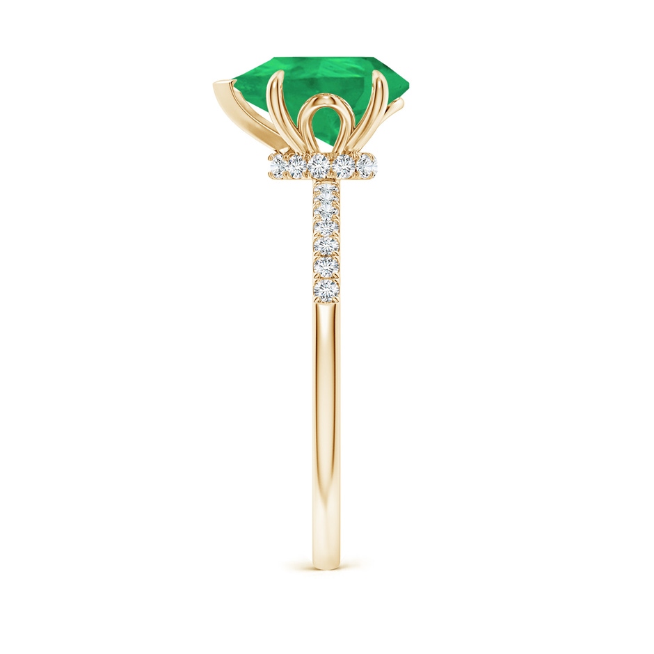 10x8mm A Pear-Shaped Emerald Hidden Halo Engagement Ring in Yellow Gold side 299