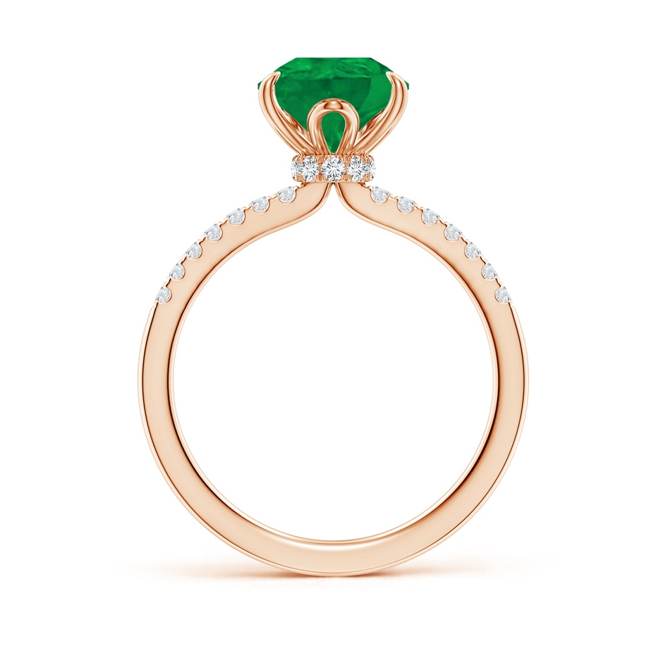 10x8mm AA Pear-Shaped Emerald Hidden Halo Engagement Ring in 18K Rose Gold side 199