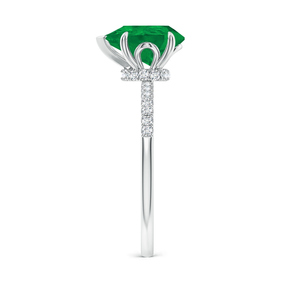 10x8mm AA Pear-Shaped Emerald Hidden Halo Engagement Ring in P950 Platinum side 299
