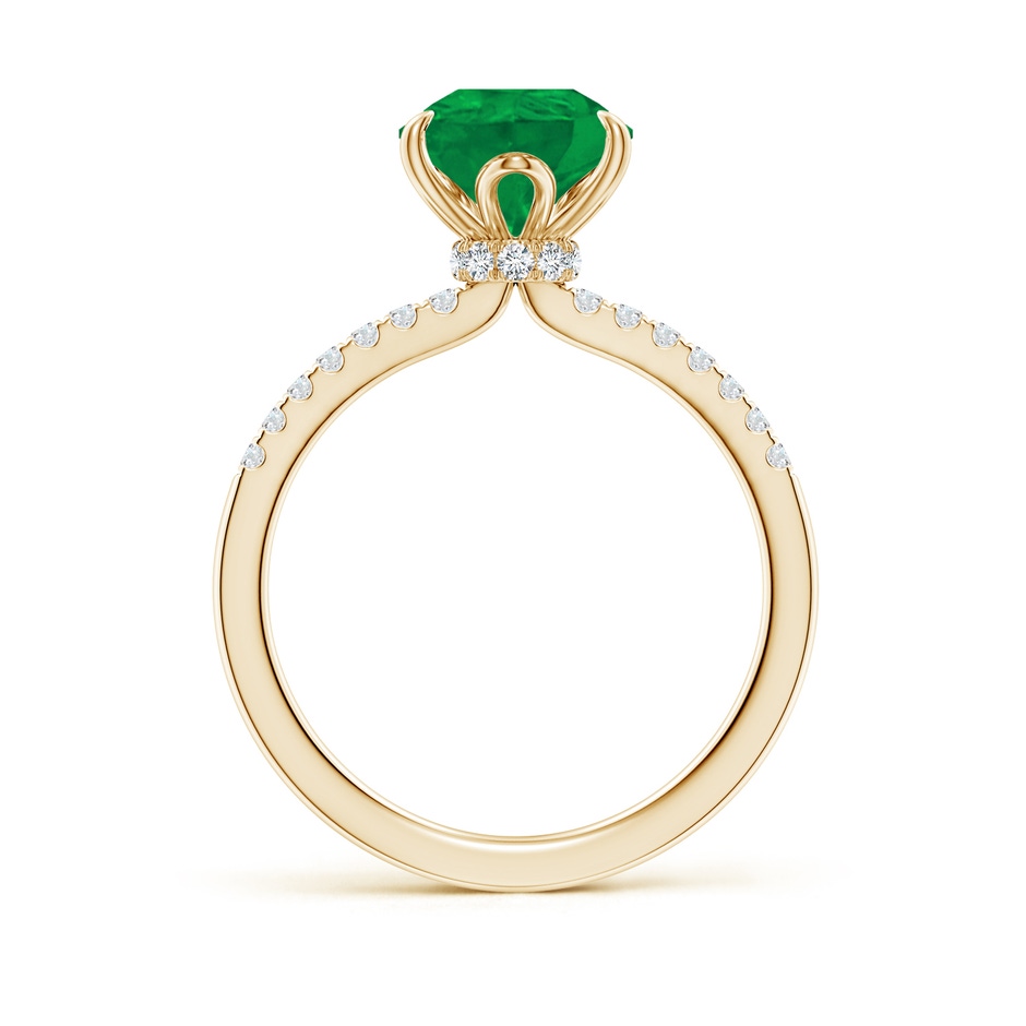 10x8mm AA Pear-Shaped Emerald Hidden Halo Engagement Ring in Yellow Gold side 199