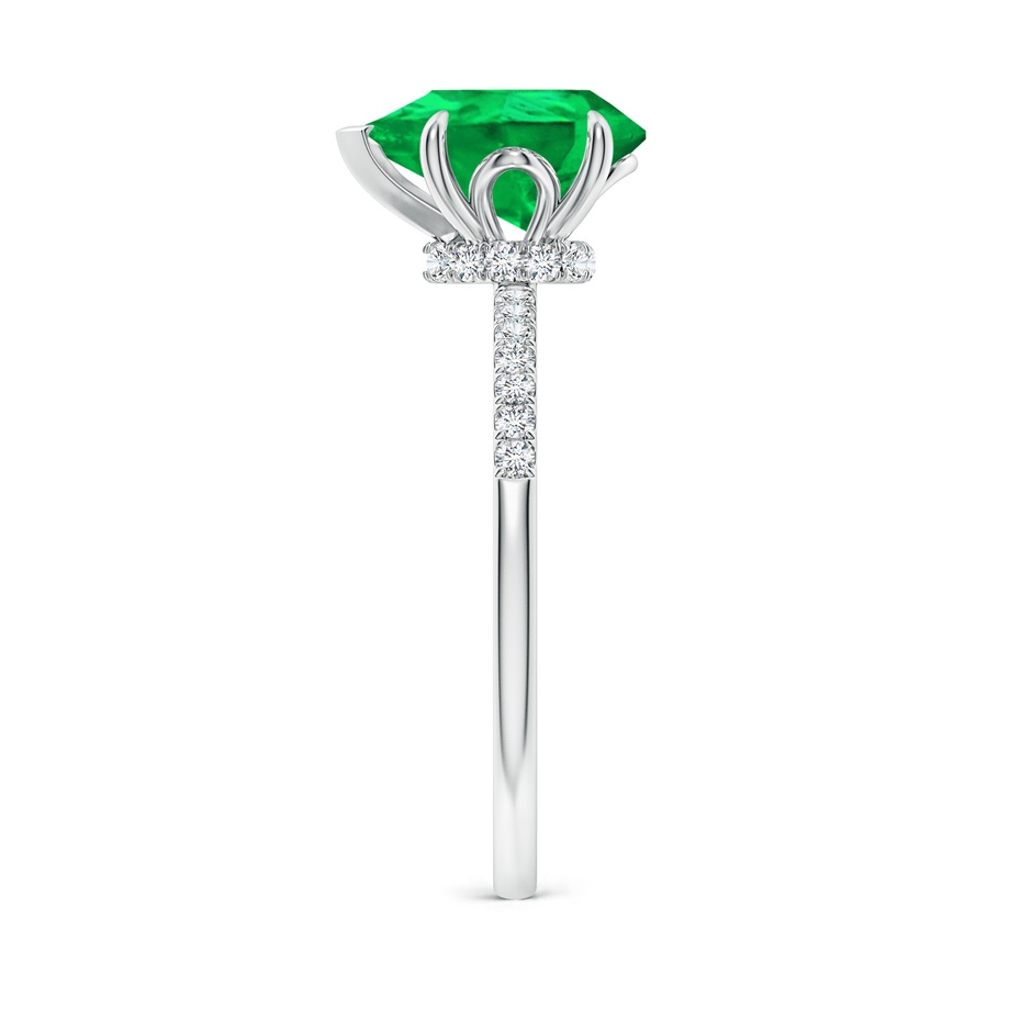 10x8mm AAA Pear-Shaped Emerald Hidden Halo Engagement Ring in P950 Platinum side 299