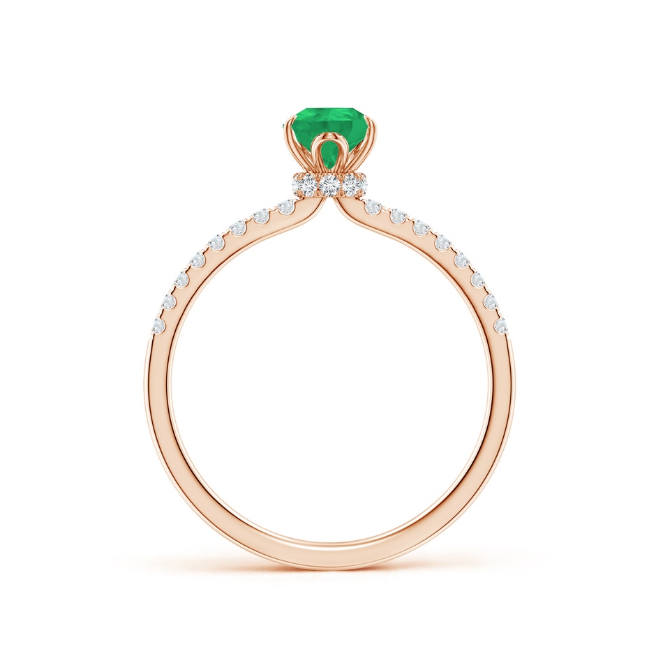 7x5mm A Pear-Shaped Emerald Hidden Halo Engagement Ring in Rose Gold side 199