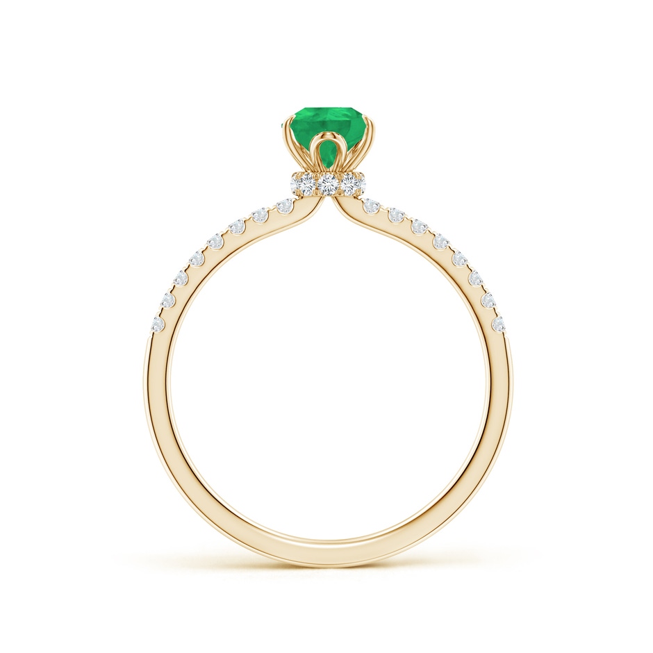 7x5mm A Pear-Shaped Emerald Hidden Halo Engagement Ring in Yellow Gold side 199