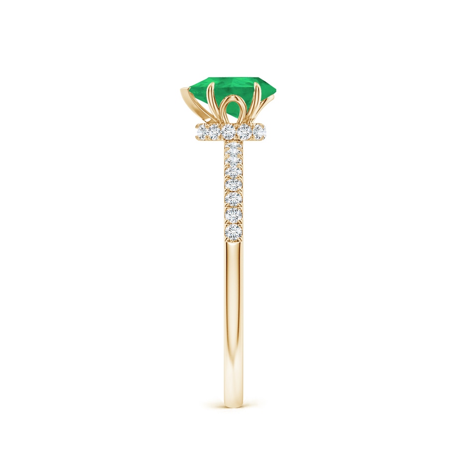 7x5mm A Pear-Shaped Emerald Hidden Halo Engagement Ring in Yellow Gold side 299