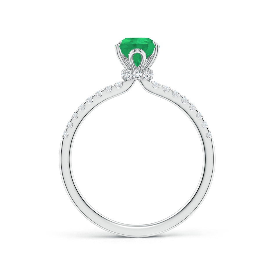 8x6mm A Pear-Shaped Emerald Hidden Halo Engagement Ring in White Gold side 199