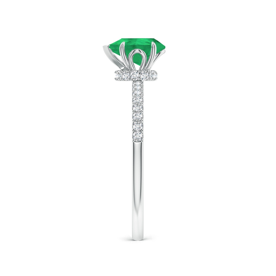 8x6mm A Pear-Shaped Emerald Hidden Halo Engagement Ring in White Gold side 299