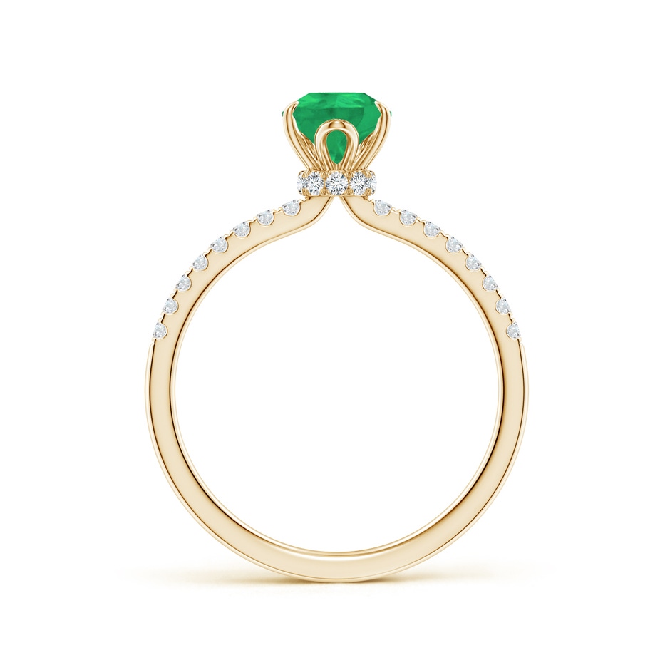 8x6mm A Pear-Shaped Emerald Hidden Halo Engagement Ring in Yellow Gold side 199