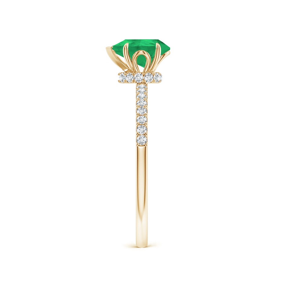 8x6mm A Pear-Shaped Emerald Hidden Halo Engagement Ring in Yellow Gold side 299