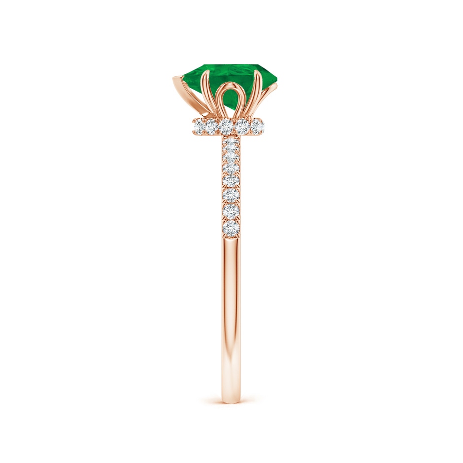 8x6mm AA Pear-Shaped Emerald Hidden Halo Engagement Ring in Rose Gold side 299