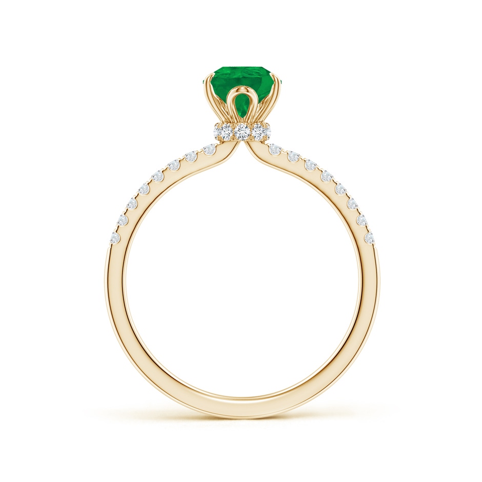 8x6mm AA Pear-Shaped Emerald Hidden Halo Engagement Ring in Yellow Gold side 199