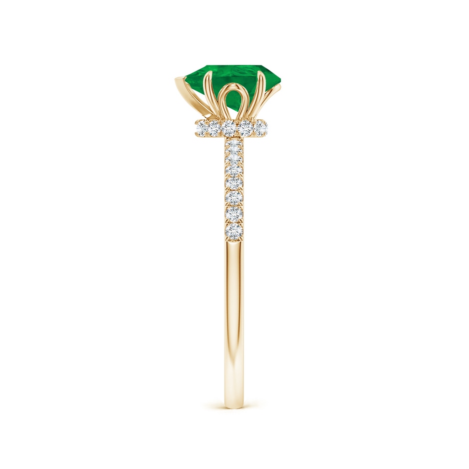 8x6mm AA Pear-Shaped Emerald Hidden Halo Engagement Ring in Yellow Gold side 299