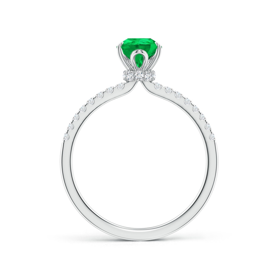 8x6mm AAA Pear-Shaped Emerald Hidden Halo Engagement Ring in P950 Platinum side 199