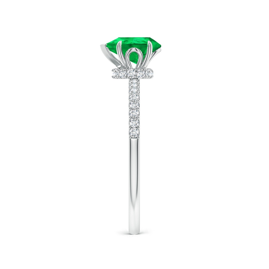 8x6mm AAA Pear-Shaped Emerald Hidden Halo Engagement Ring in P950 Platinum side 299