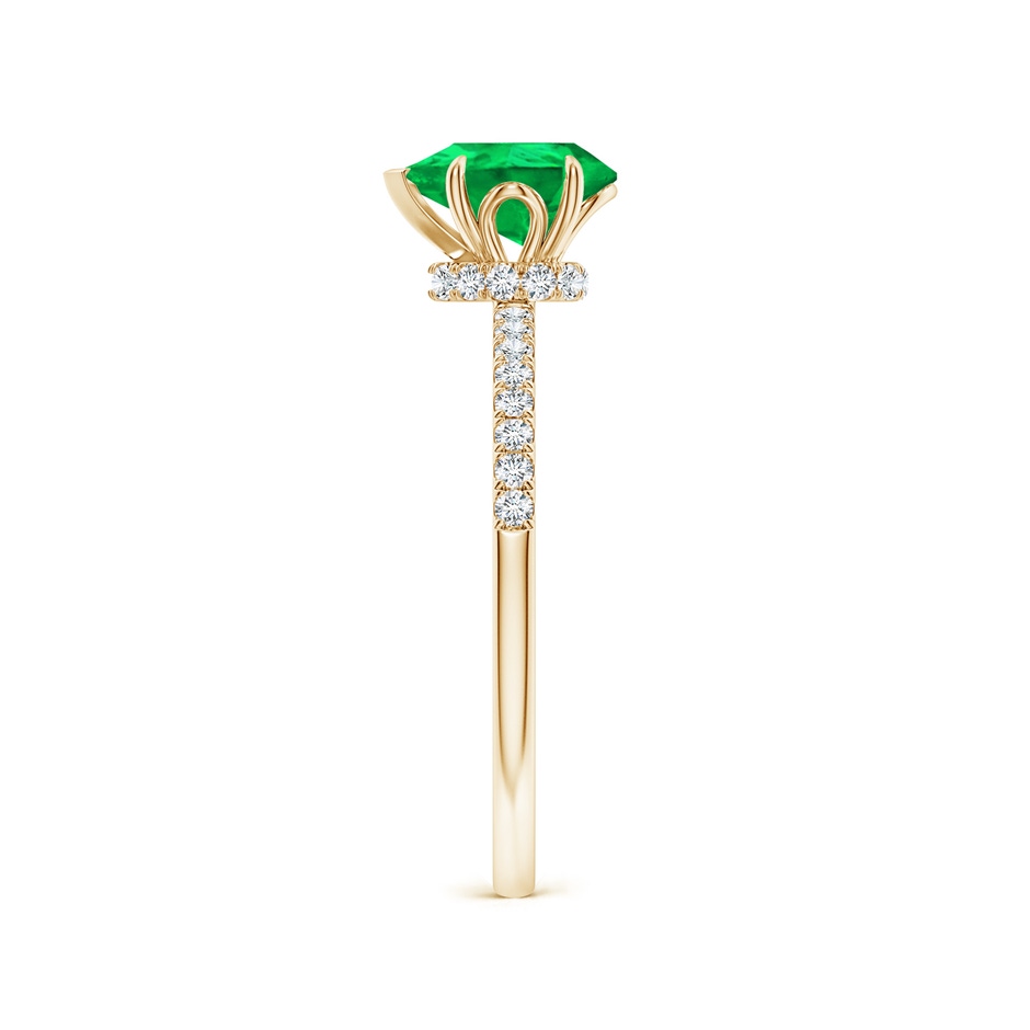 8x6mm AAA Pear-Shaped Emerald Hidden Halo Engagement Ring in Yellow Gold side 299