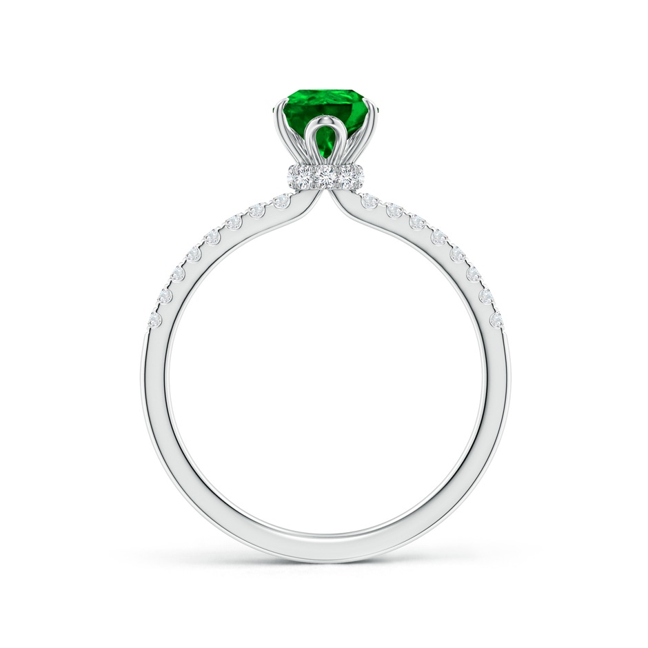 8x6mm AAAA Pear-Shaped Emerald Hidden Halo Engagement Ring in P950 Platinum side 199