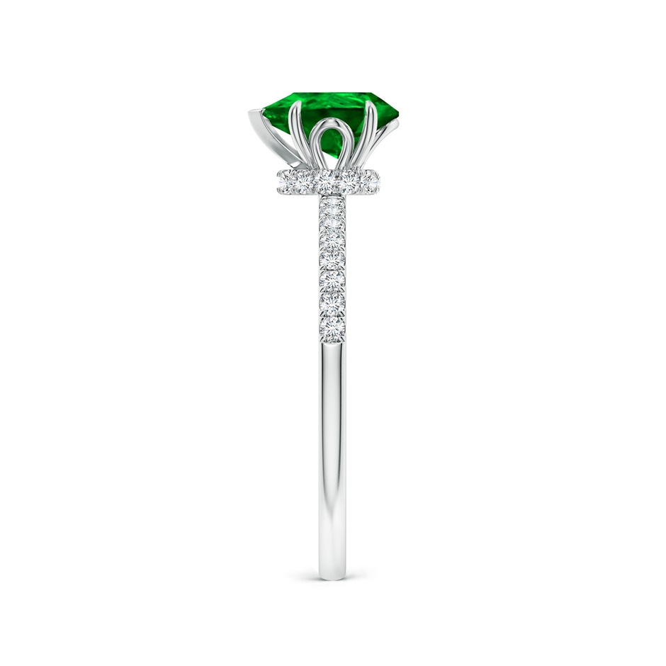 8x6mm AAAA Pear-Shaped Emerald Hidden Halo Engagement Ring in White Gold side 299
