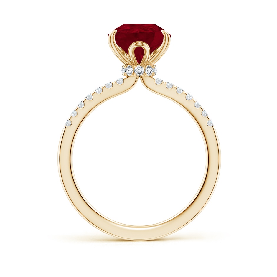 10x8mm AA Pear-Shaped Ruby Hidden Halo Engagement Ring in Yellow Gold side 199