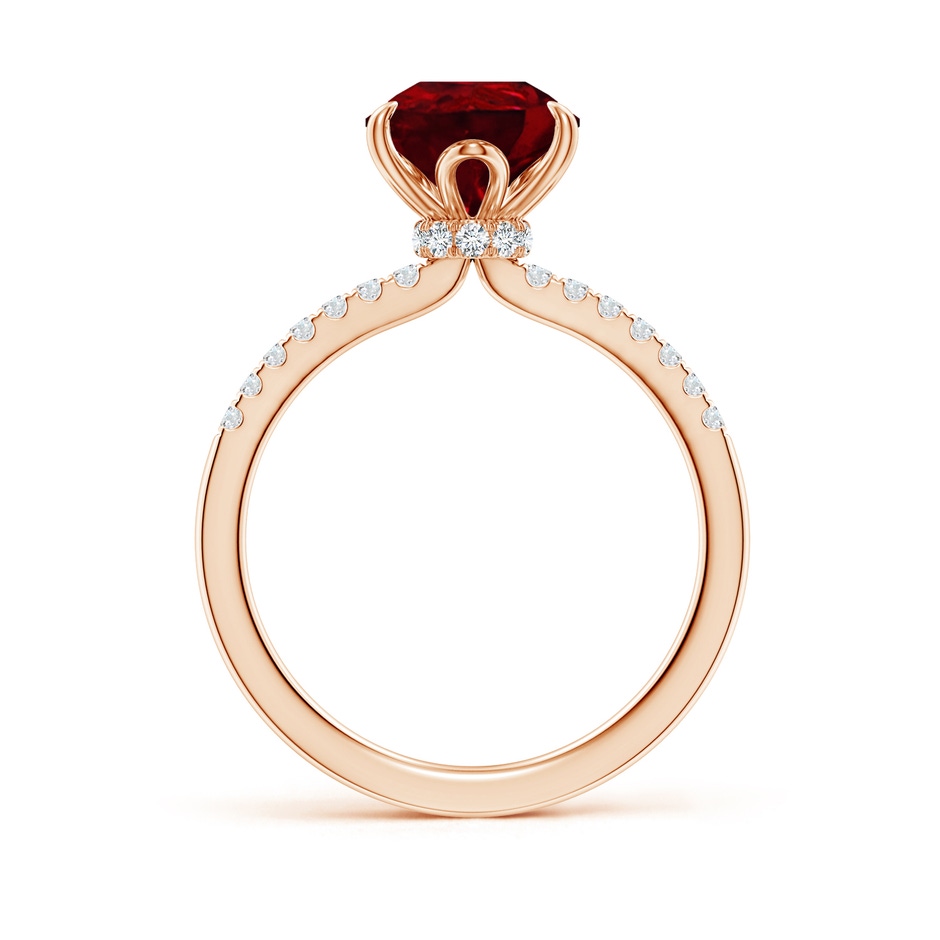 10x8mm AAAA Pear-Shaped Ruby Hidden Halo Engagement Ring in 18K Rose Gold side 199