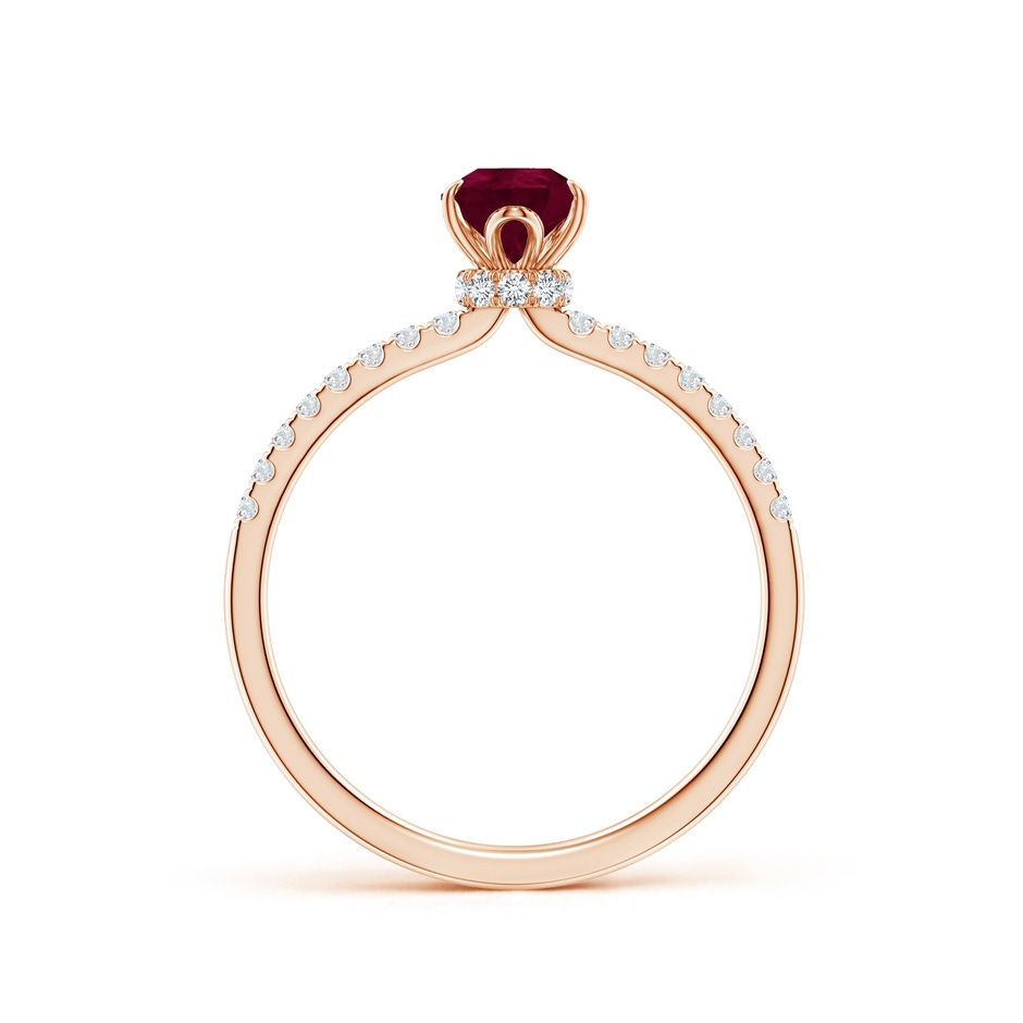 7x5mm A Pear-Shaped Ruby Hidden Halo Engagement Ring in Rose Gold side 199
