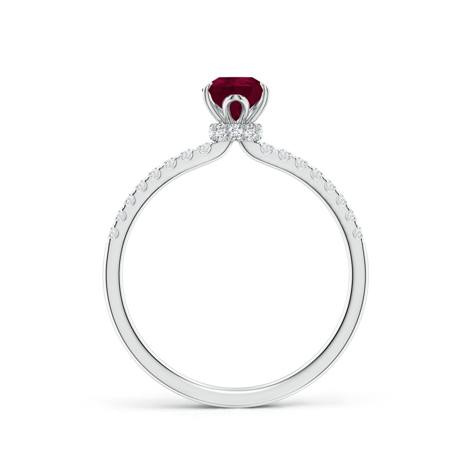 7x5mm A Pear-Shaped Ruby Hidden Halo Engagement Ring in White Gold side 199
