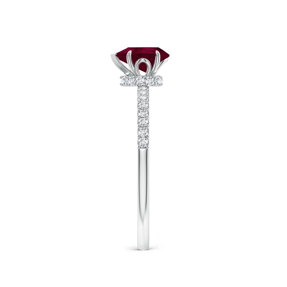 7x5mm A Pear-Shaped Ruby Hidden Halo Engagement Ring in White Gold side 299