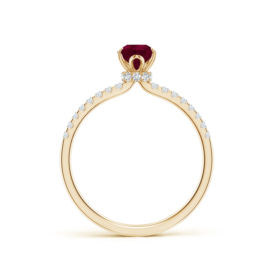7x5mm A Pear-Shaped Ruby Hidden Halo Engagement Ring in Yellow Gold side 199