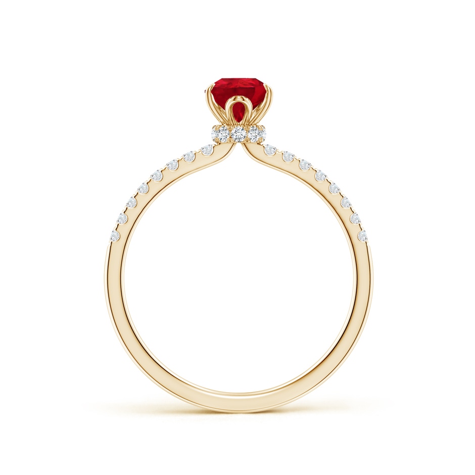 7x5mm AAA Pear-Shaped Ruby Hidden Halo Engagement Ring in Yellow Gold side 199