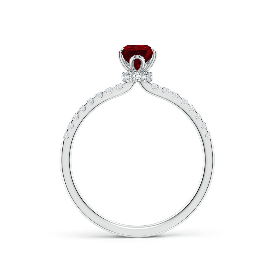 7x5mm AAAA Pear-Shaped Ruby Hidden Halo Engagement Ring in P950 Platinum side 199