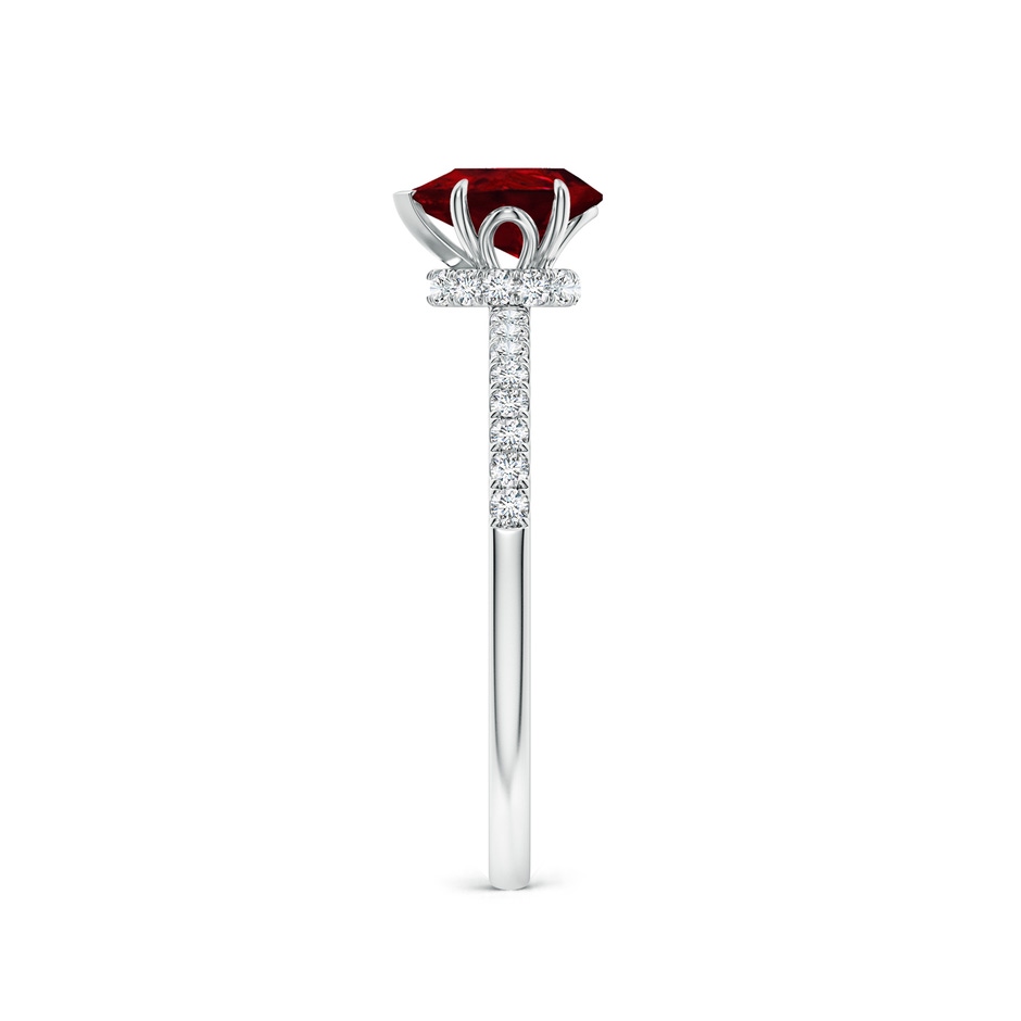 7x5mm AAAA Pear-Shaped Ruby Hidden Halo Engagement Ring in P950 Platinum side 299