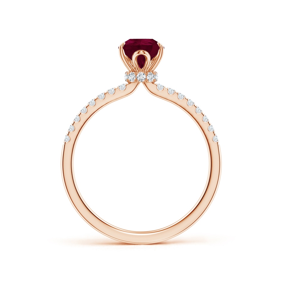 8x6mm A Pear-Shaped Ruby Hidden Halo Engagement Ring in Rose Gold side 199