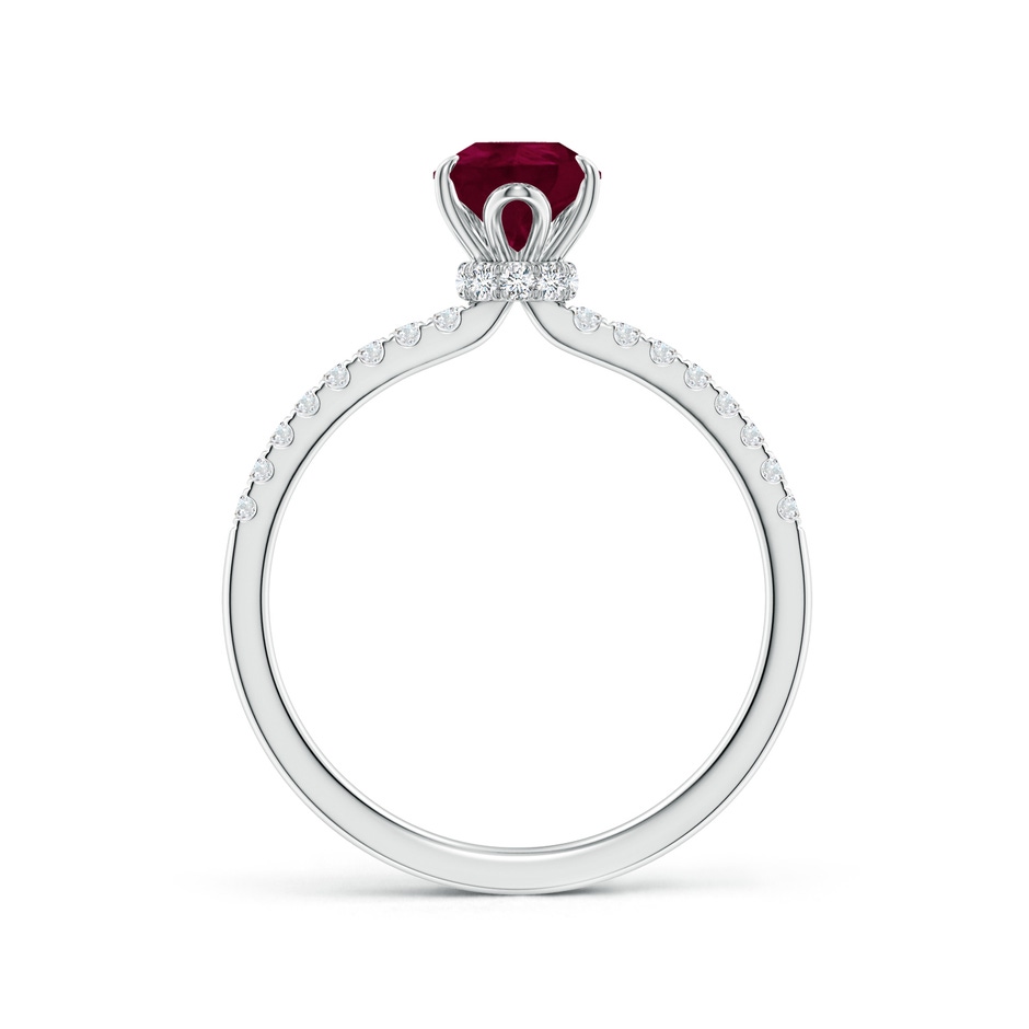 8x6mm A Pear-Shaped Ruby Hidden Halo Engagement Ring in White Gold side 199