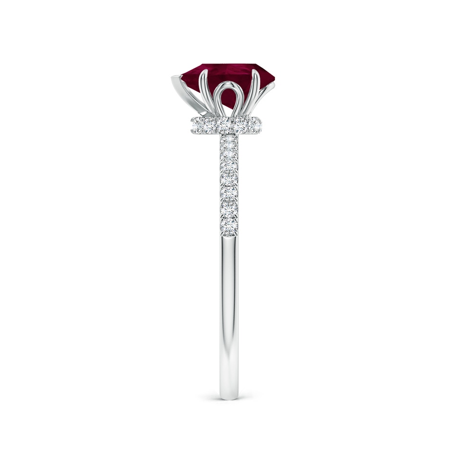 8x6mm A Pear-Shaped Ruby Hidden Halo Engagement Ring in White Gold side 299