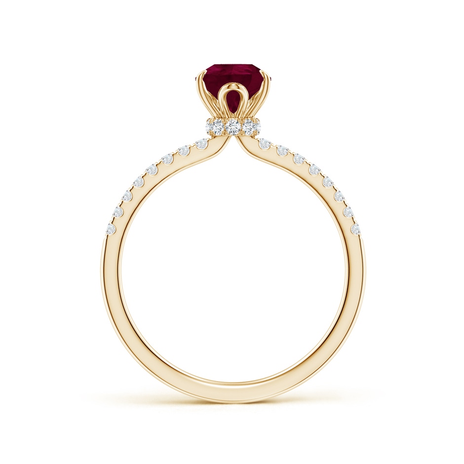 8x6mm A Pear-Shaped Ruby Hidden Halo Engagement Ring in Yellow Gold side 199