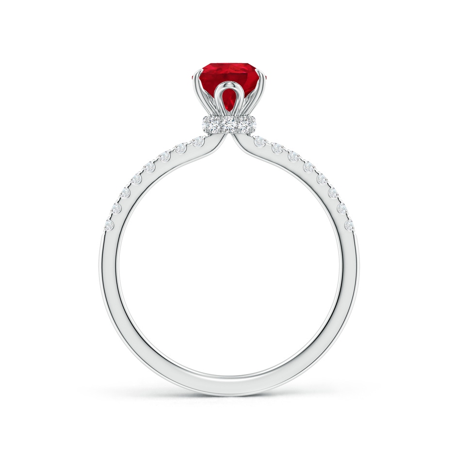 8x6mm AAA Pear-Shaped Ruby Hidden Halo Engagement Ring in White Gold side 199